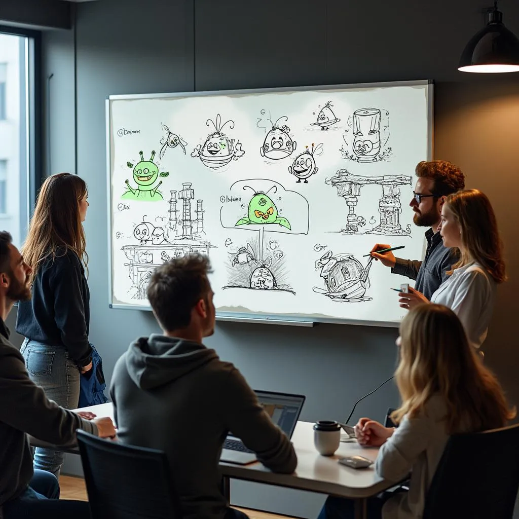 Team brainstorming session