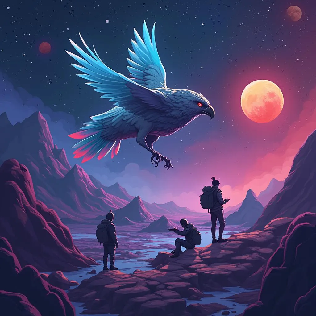 Cosmic Birds team in their futuristic studio